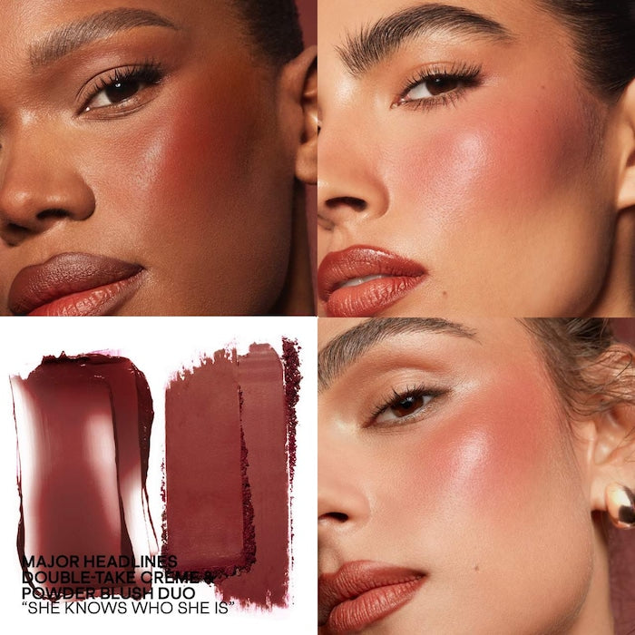 PATRICK TA
Major Headlines Double-Take Crème & Powder Blush Duo |
SHE KNOWS WHO SHE IS