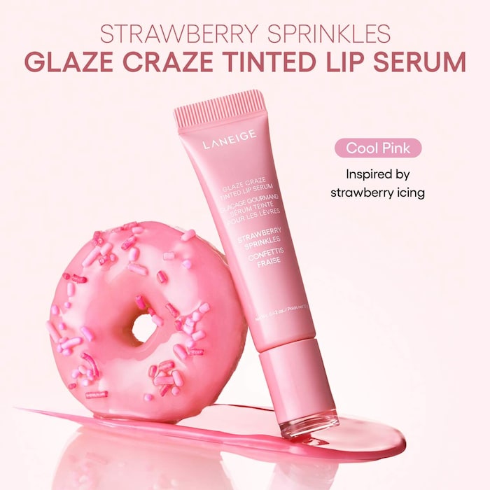 LANEIGE 
Glaze Craze Tinted Polypeptide Lip Serum| STRAWBERRY
SPRINKLES - COOL
PINK