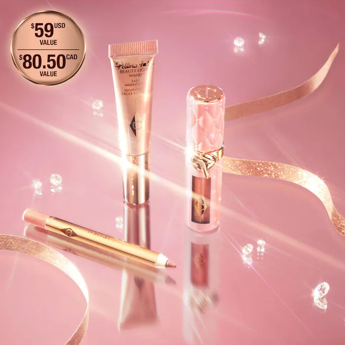 Charlotte Tilbury 
Lip and Cheek Trio Makeup Gift Set| Pillow Talk - Nude Pink
