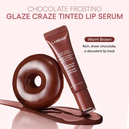 LANEIGE 
Glaze Craze Tinted Polypeptide Lip Serum| CHOCOLATE
FROSTING - WARM
BROWN