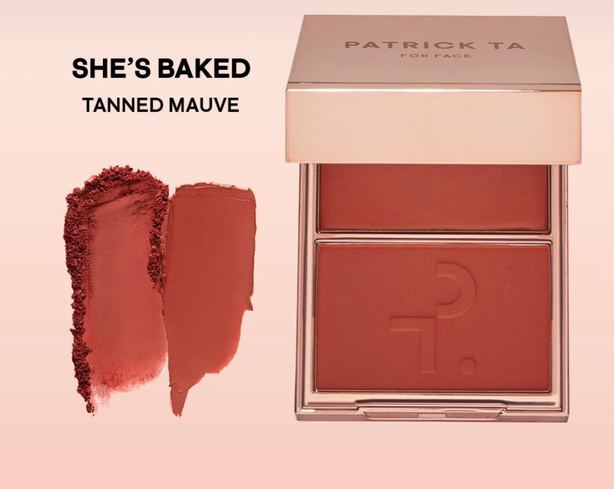 PATRICK TA 
Major Headlines Double-Take Crème & Powder Blush Duo | She's Baked