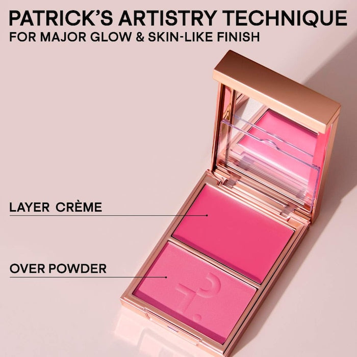 PATRICK TA 
Major Headlines Double-Take Crème & Powder Blush Duo | She's a Doll